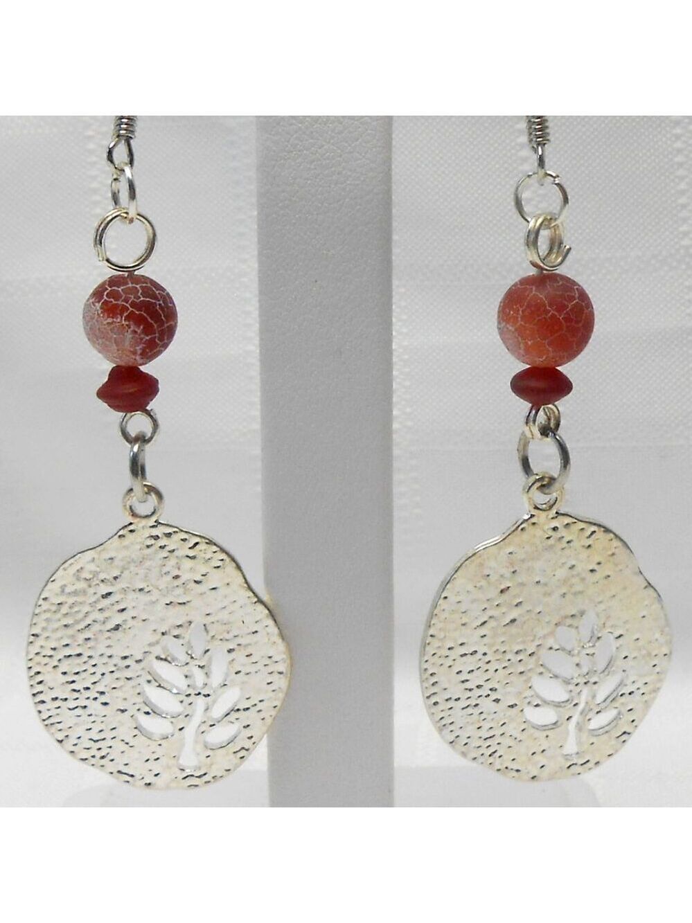 No 123 Handmade earrings with Tibetan silver flowers charms